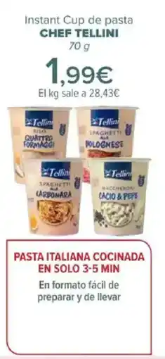 Carrefour CHEF TELLINI Instant Cup de pasta oferta