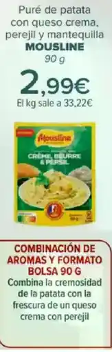 Carrefour MOUSLINE Puré de patata con queso crema, perejil y mantequilla oferta