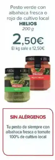 Carrefour HELIOS Pesto verde con albahaca fresca o rojo de cultivo local oferta