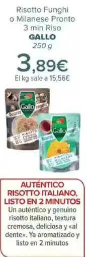Carrefour GALLO Risotto Funghi o Milanese Pronto 3 min Riso oferta