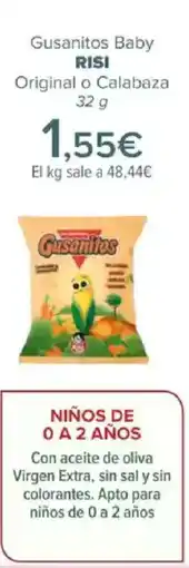 Carrefour RISI Gusanitos Baby Original o Calabaza oferta