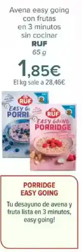Carrefour RUF Avena easy going con frutas en 3 minutos sin cocinar oferta