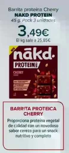 Carrefour NAKD PROTEIN Barrita proteína Cherry oferta