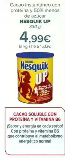 Carrefour NESQUIK UP Cacao instantáneo con proteína y 50% menos de azúcar oferta