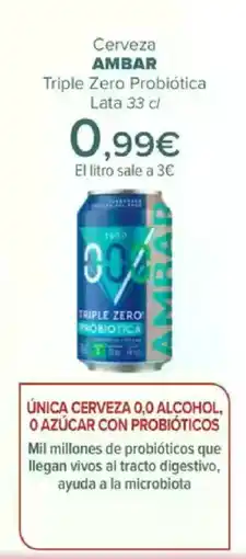 Carrefour AMBAR Cerveza Triple Zero Probiótica oferta