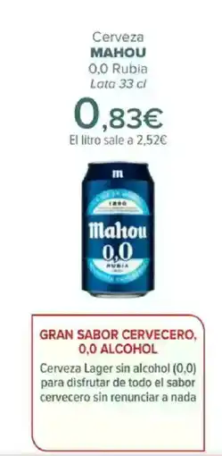 Carrefour MAHOU Cerveza 0,0 Rubia oferta