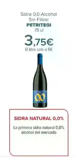 Carrefour PETRITEGI Sidra 0,0 Alcohol Sin Filtrar oferta