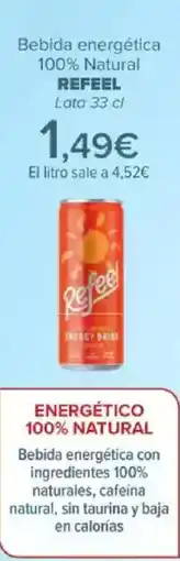 Carrefour REFEEL Bebida energética 100% Natural oferta