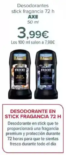 Carrefour AXE Desodorantes stick fragancia 72 h oferta