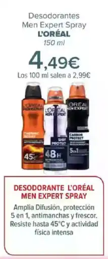 Carrefour L'ORÉAL Desodorantes Men Expert Spray oferta
