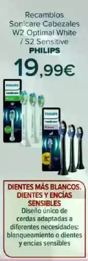 Carrefour PHILIPS Sonicare Cabezales W2 Optimal White / S2 Sensitive oferta