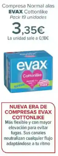 Carrefour EVAX Compresa Normal alas Cottonlike oferta