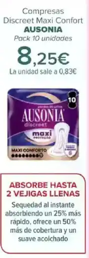 Carrefour AUSONIA Compresas Discreet Maxi Confort oferta