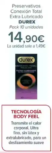 Carrefour DUREX Preservativos Conexión Total Extra Lubricado oferta