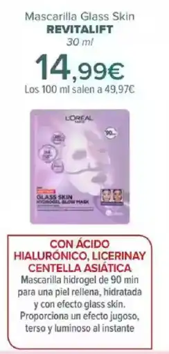 Carrefour REVITALIFT Mascarilla Glass Skin oferta
