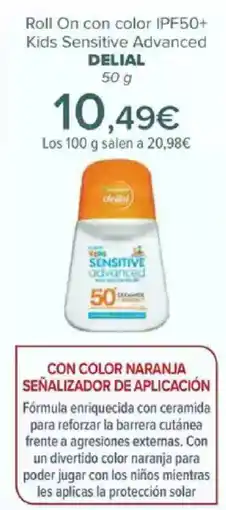 Carrefour DELIAL Roll On con color IPF50+ Kids Sensitive Advanced oferta