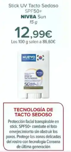 Carrefour NIVEA Stick UV Tacto Sedoso SPF50+ Sun oferta