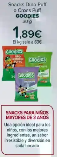 Carrefour GOODIES Snacks Dino Puff o Crocs Puff oferta