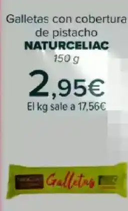 Carrefour NATURCELIAC Galletas con cobertura de pistacho oferta