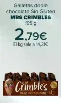 Carrefour MRS CRIMBLES Galletas doble chocolate Sin Gluten oferta