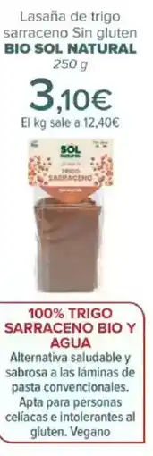 Carrefour BIO SOL NATURALLasaña de trigo sarraceno Sin gluten oferta