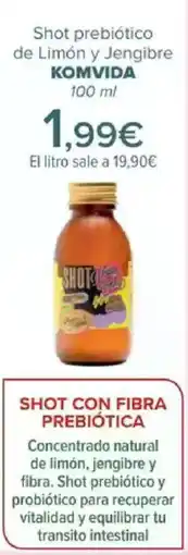 Carrefour KOMVIDA Shot prebiótico de Limón y Jengibre oferta