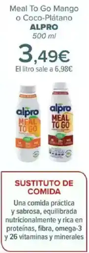 Carrefour ALPRO Meal To Go Mango o Coco-Plátano oferta