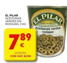CashDiplo EL PILAR Aceitunas verdes en rodajas oferta
