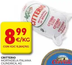 CashDiplo CRITTERIO Mortadela italiana cilindrica oferta