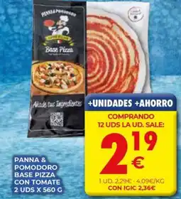 CashDiplo Panna & pomodoro base pizza con tomate oferta