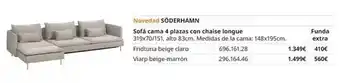 Claro - sofa cama 4 plazas con chaise longue