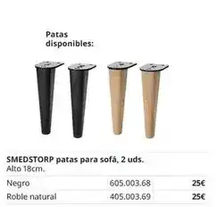 IKEA Smedstorp patas para sofá, 2 uds oferta
