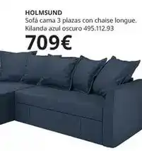 IKEA Hofa cama 3 plazas con chaise longue. kilanda azul oscuro oferta