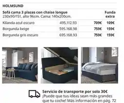 IKEA Solo - sofá cama 3 plazas con chaise longue oferta