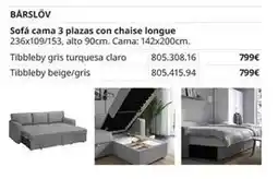 IKEA Claro - sofá cama 3 plazas con chaise longue oferta