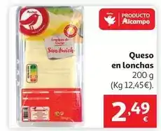 Alcampo Auchan - queso en lonchas oferta