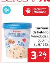 Alcampo Tarrina cookie dough auchan 500 ml 350 g oferta