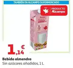 Alcampo Bebida almendra s/azu. añad. veg. auchan 1 l oferta