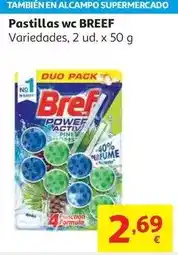 Alcampo Bref - pastillas wc nature duo poder activo 2x50g oferta