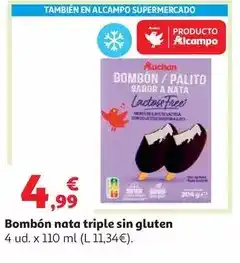 Alcampo Auchan - bombon nata triple sin gluten oferta
