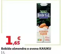Alcampo Bebida almendra s/azu. añad. begetal kaiku 1 l oferta
