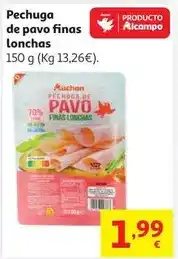 Alcampo Auchan - pechuga de pavo finas lonchas oferta