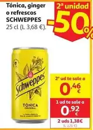 Alcampo Schweppes - tónica, ginger o refrescos oferta