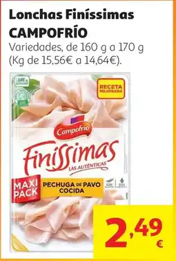 Alcampo Pechuga de pavo finissimas campofrio lonchas 165g oferta