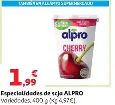 Alcampo Esp. soja c/cerezas alpro 400 grs oferta