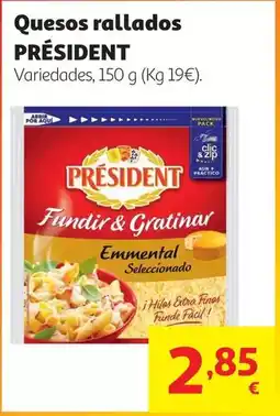 Alcampo Rallado emmental president 150gr oferta