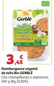 Alcampo Hamb. vegetal de tofu y champiñon bio gerble 160g oferta