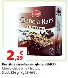 Alcampo Barr.cereales s/gluten choco chips emco 5 ud 124 oferta