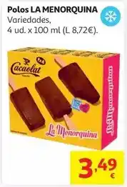 Alcampo Polo coco la menorquina 4x100ml 350gr oferta