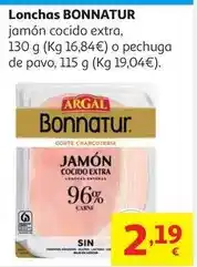 Alcampo Jamon cocido extra lonchas bonnatur 130 g oferta
